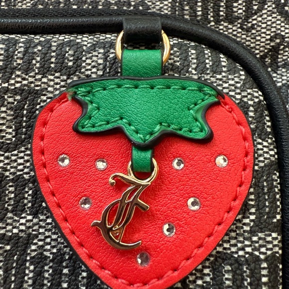 NWT Juicy Couture Freshly Picked Liqourice Monogram Strawberry Backpack
